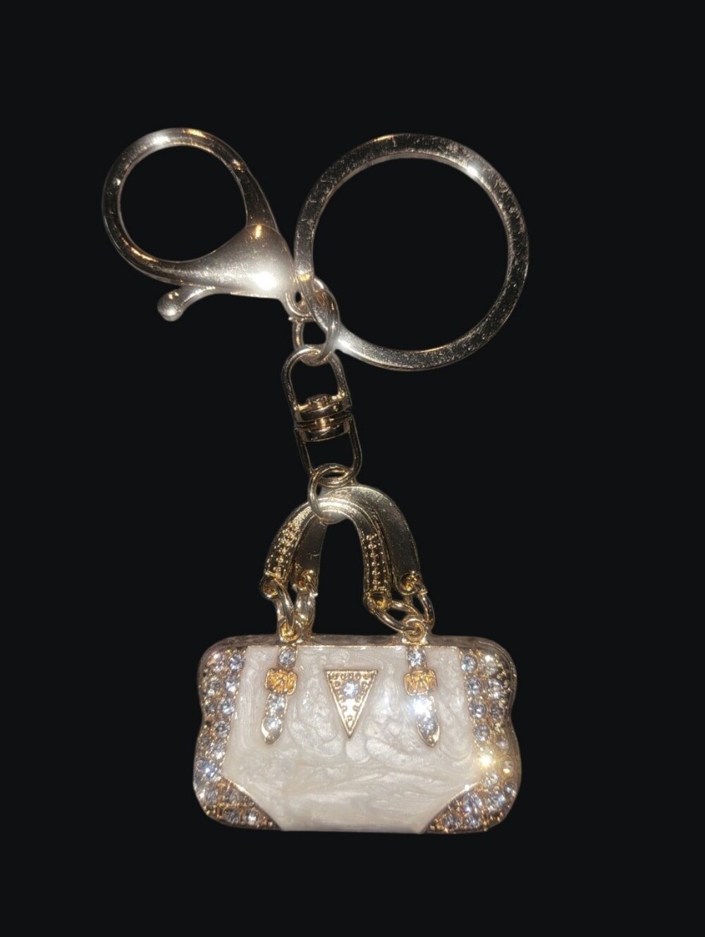 Gold and Pearl Mini Purse Keychain/Bag Charm
